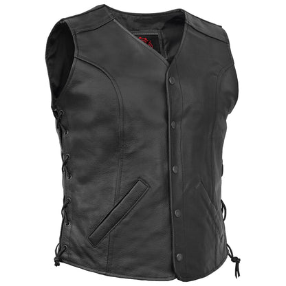 Women's leather motorcycle vest "Clara"