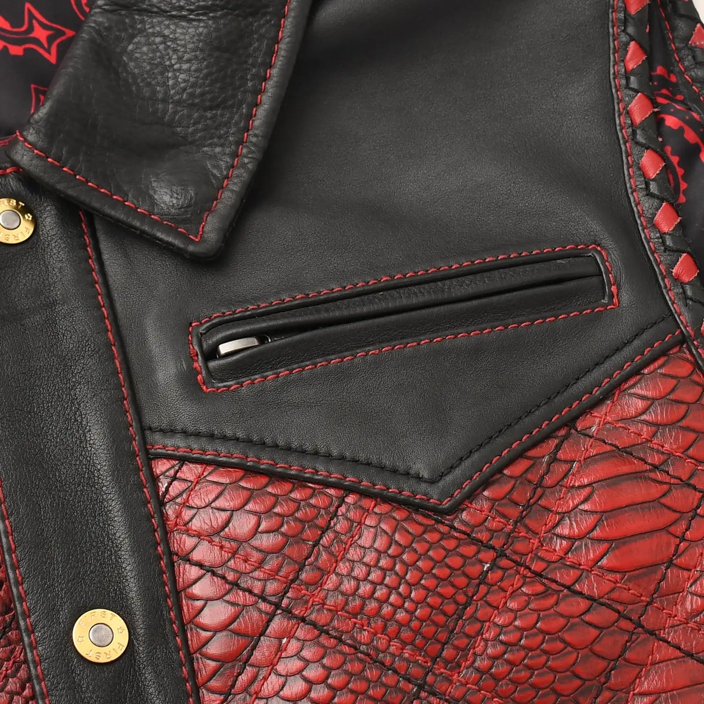 Men’s Motorcycle Leather Vest "Kingsnake"