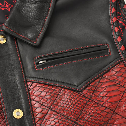 Men’s Motorcycle Leather Vest "Kingsnake"