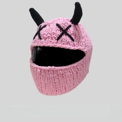 Handmade Knitted Little Devil Helmet Cover