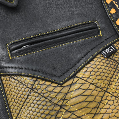 Men’s Motorcycle Leather Vest "Kingsnake"