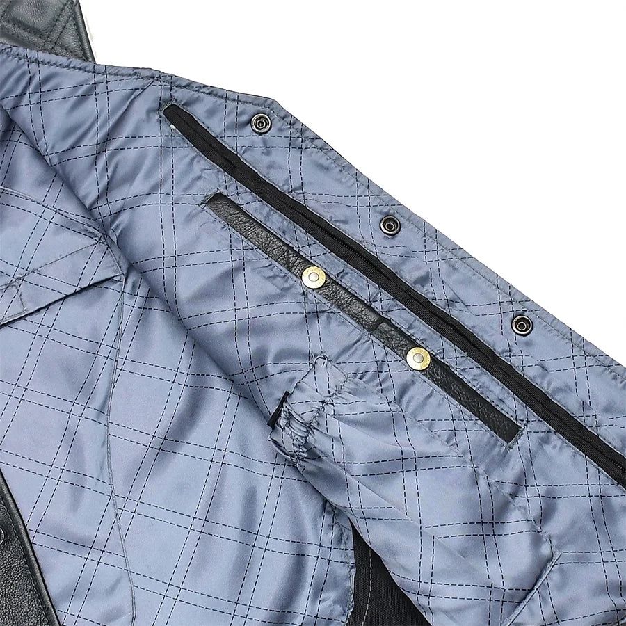 Men's Western Style Leather Biker Vest- "Hammer down"
