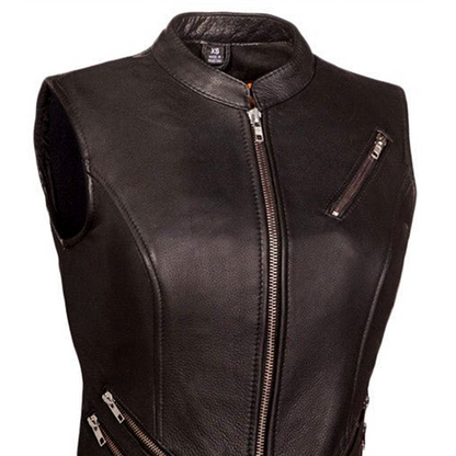 Women's "Fairmont" Motorcycle Leather Vest