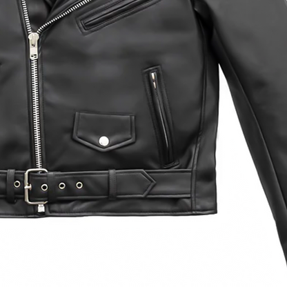 Women's Vegan Leather Motorcycle Riding Jacket- "Cassandra"