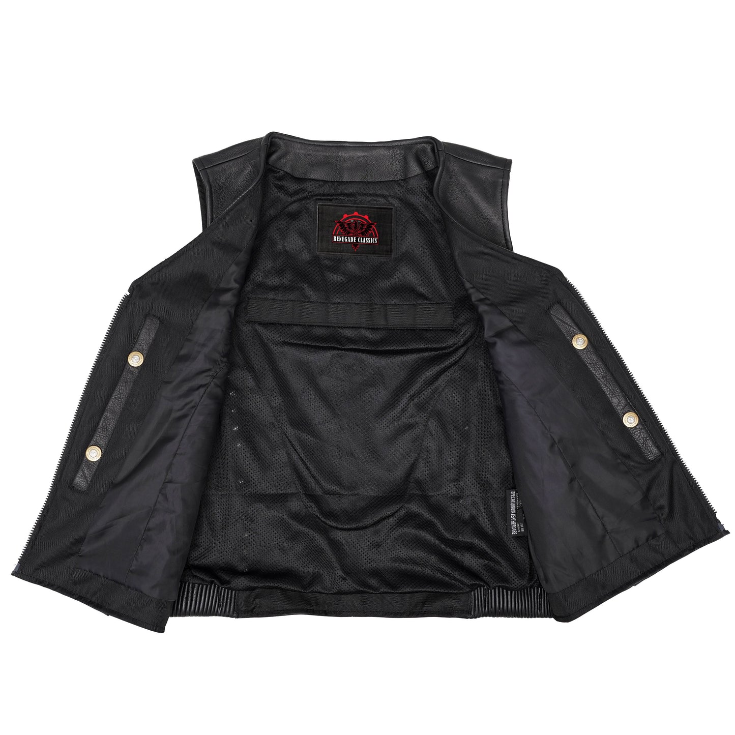 Women's Studded Leather Motorcycle Vest- Lined