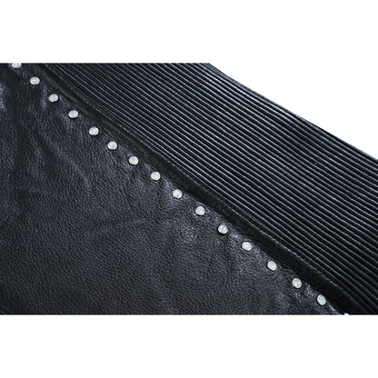 Women's Studded Leather Motorcycle Vest- Lined