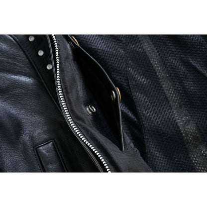 Women's Studded Leather Motorcycle Vest- Lined