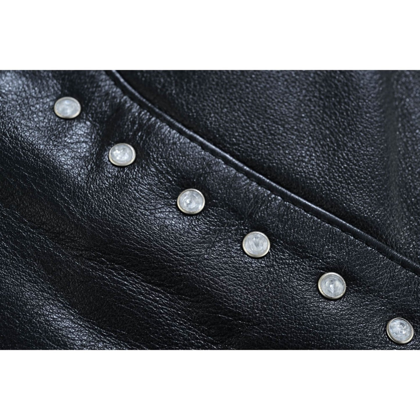 Women's Studded Leather Motorcycle Vest- Lined