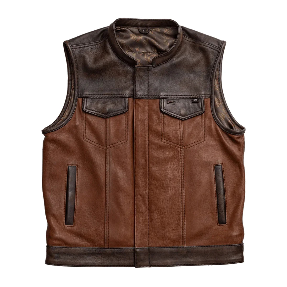 Men's Club Style Leather Motorcycle Vest (Limited Edition) "Gunner"