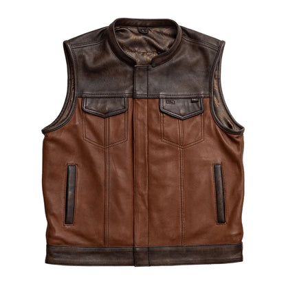 Men's Club Style Leather Motorcycle Vest (Limited Edition) "Gunner"