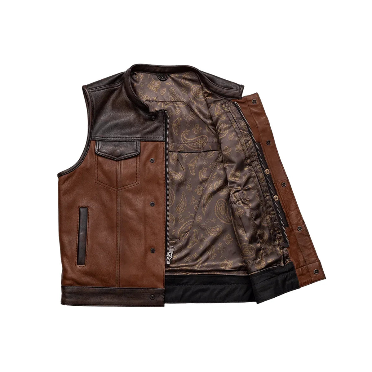 Men's Club Style Leather Motorcycle Vest (Limited Edition) "Gunner"