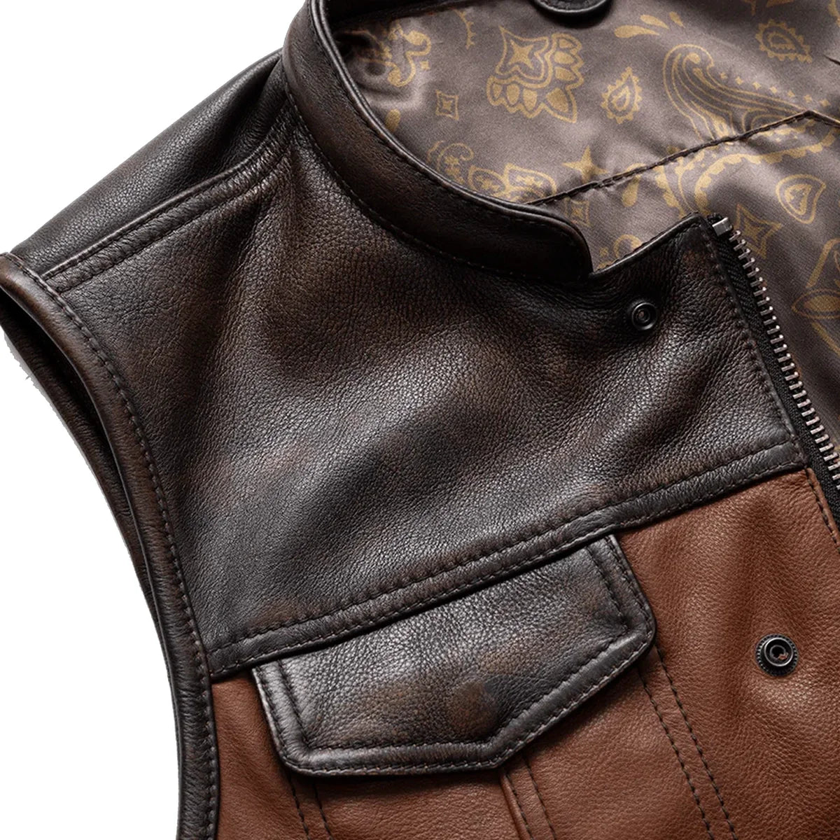 Men's Club Style Leather Motorcycle Vest (Limited Edition) "Gunner"