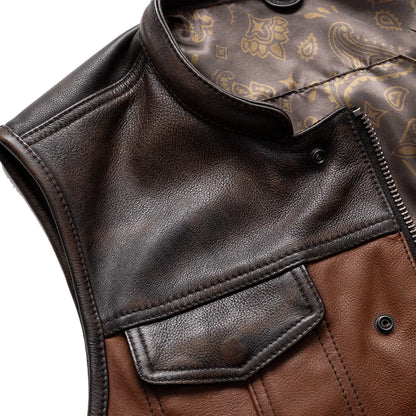 Men's Club Style Leather Motorcycle Vest (Limited Edition) "Gunner"