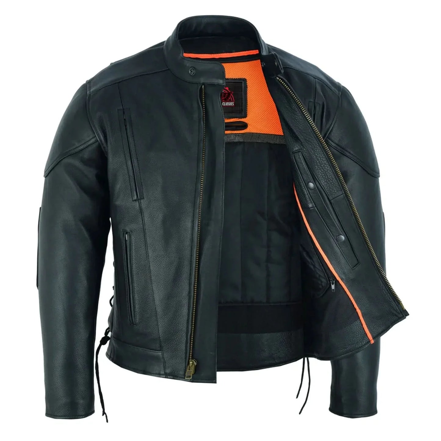 Men's Premium Vented Motorcycle Riding Jacket – Side Laces