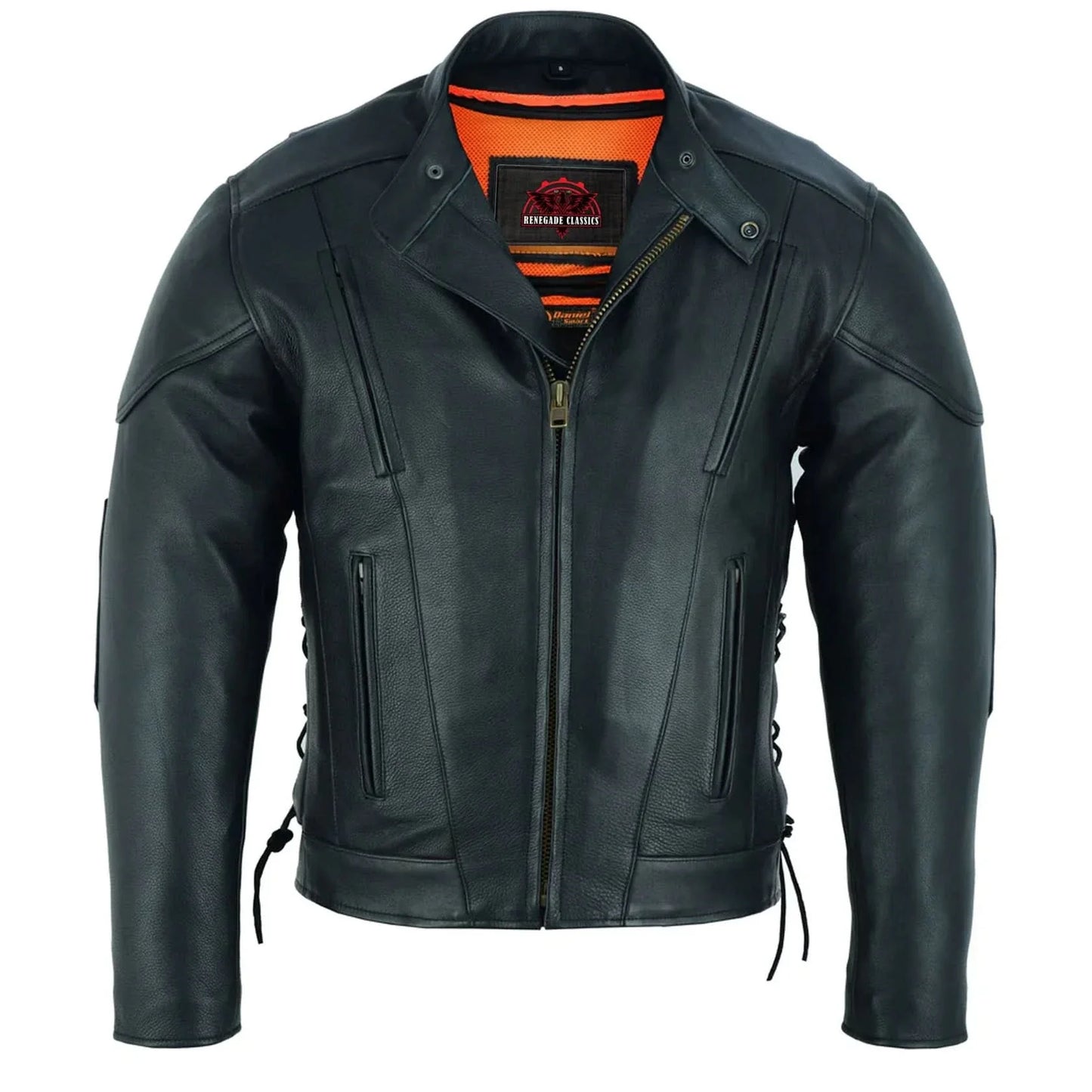 Men's Premium Vented Motorcycle Riding Jacket – Side Laces