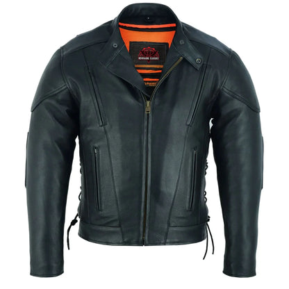 Men's Premium Vented Motorcycle Riding Jacket – Side Laces