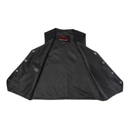 Women's Black Denim Western Style Vest with Six Pockets