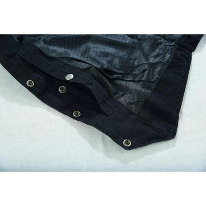 Women's Black Denim Classic Vest with Plain Sides
