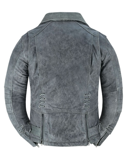 Women's Leather Riding Jacket "Must Ride" - Gray