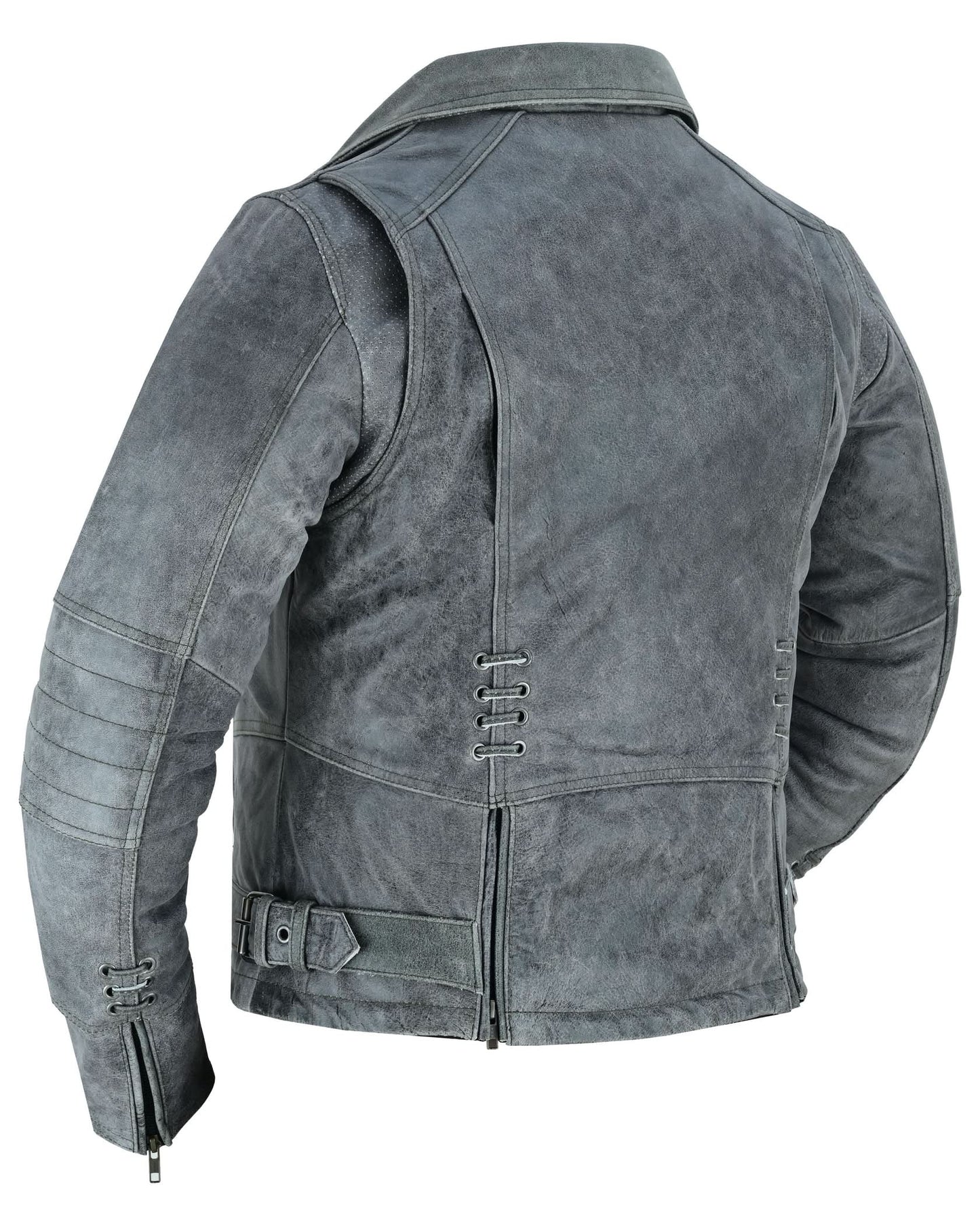 Women's Leather Riding Jacket "Must Ride" - Gray