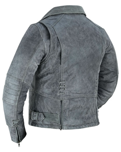 Women's Leather Riding Jacket "Must Ride" - Gray