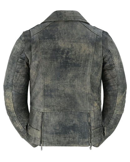 Women's Brown Women's Leather Motorcycle Riding Jacket- Shen Antique