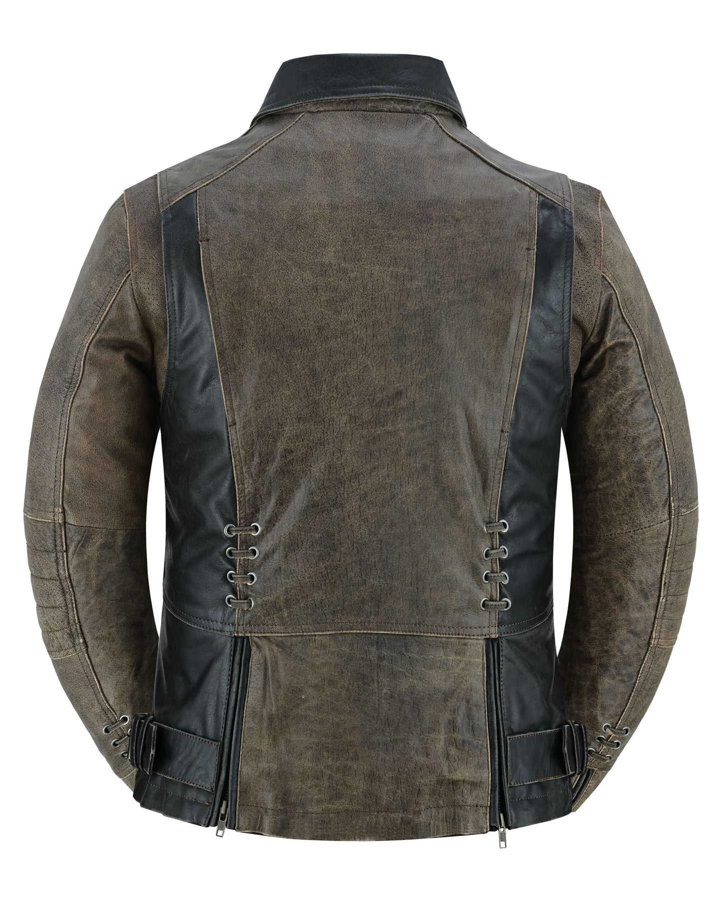 Women's Leather Motorcycle Riding Jacket- Fusion Flow