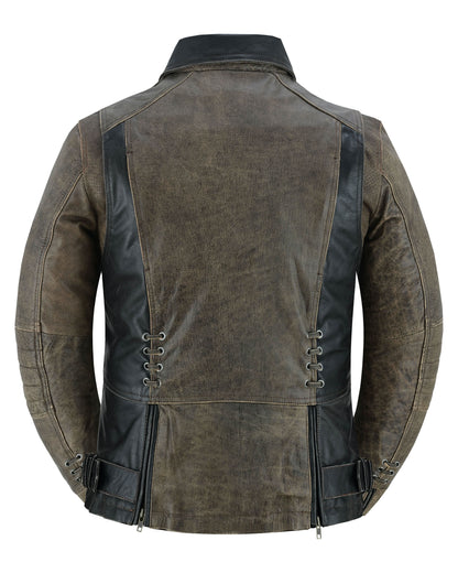 Women's Leather Motorcycle Riding Jacket- Fusion Flow