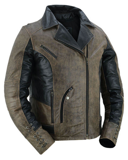 Women's Leather Motorcycle Riding Jacket- Fusion Flow