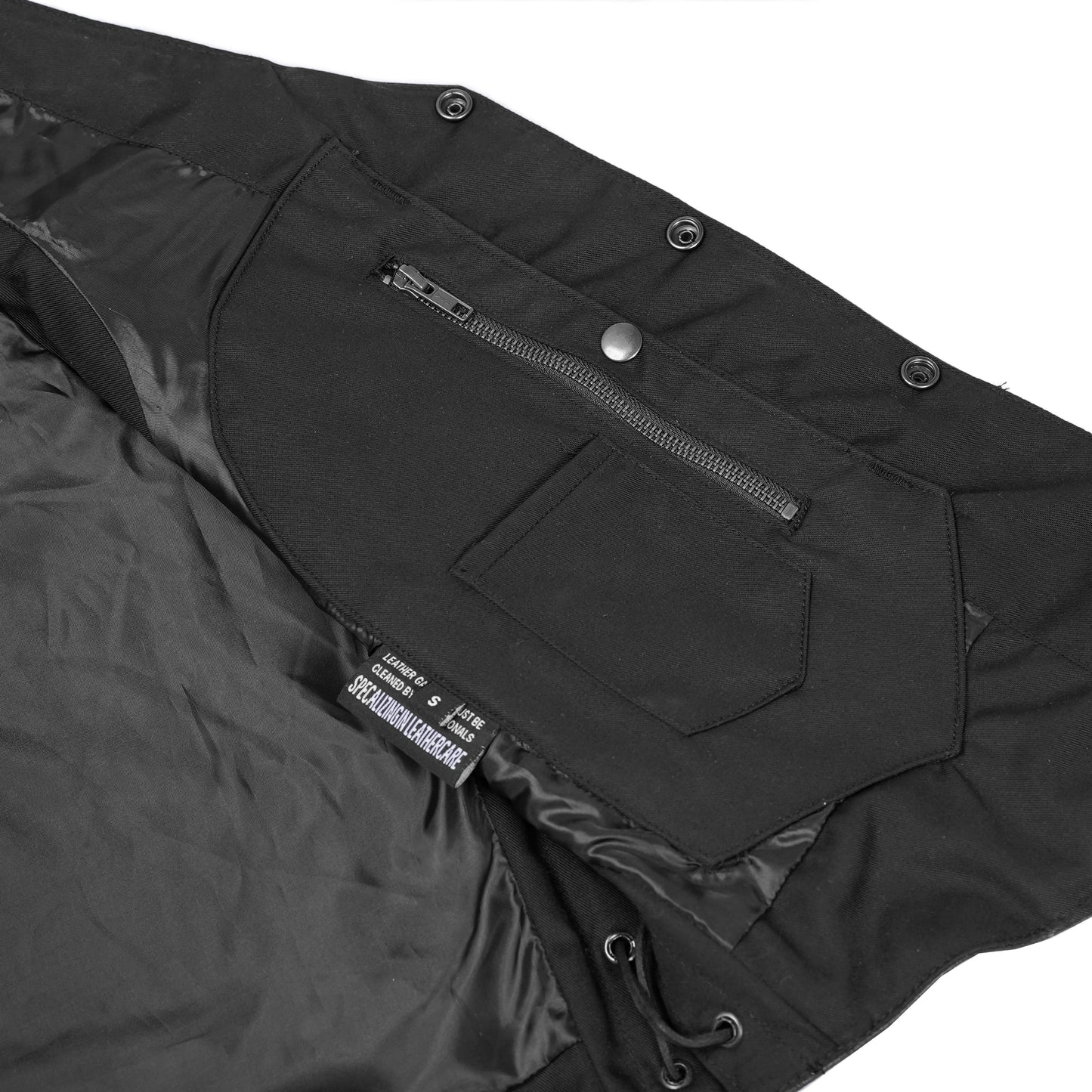 Men's Western Style "Line Ranger" leather Motorcycle Vest - Black