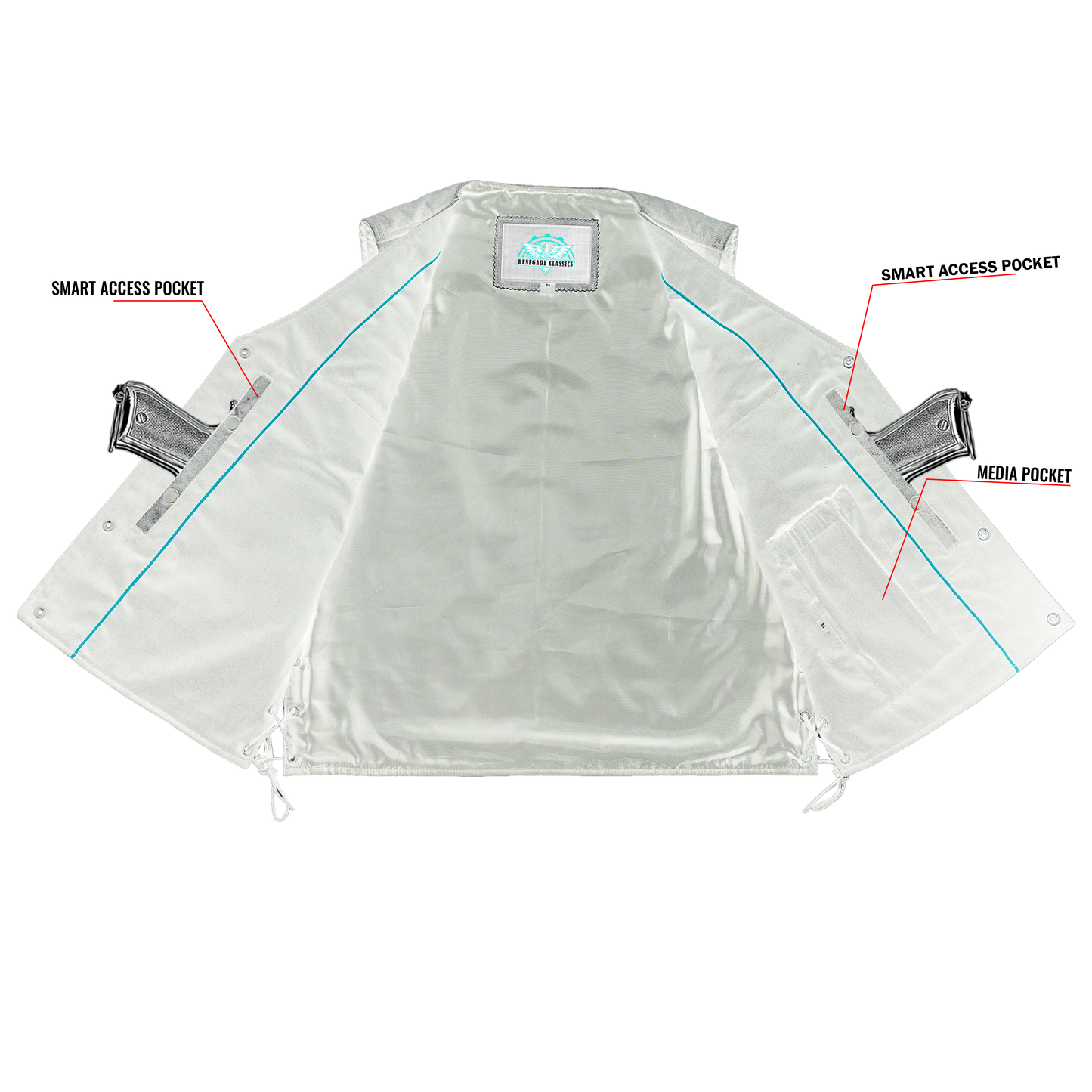 Men's Western Style Gray leather with Single Back Panel