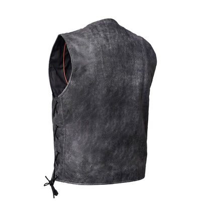 Men's Western Style Gray leather with Single Back Panel