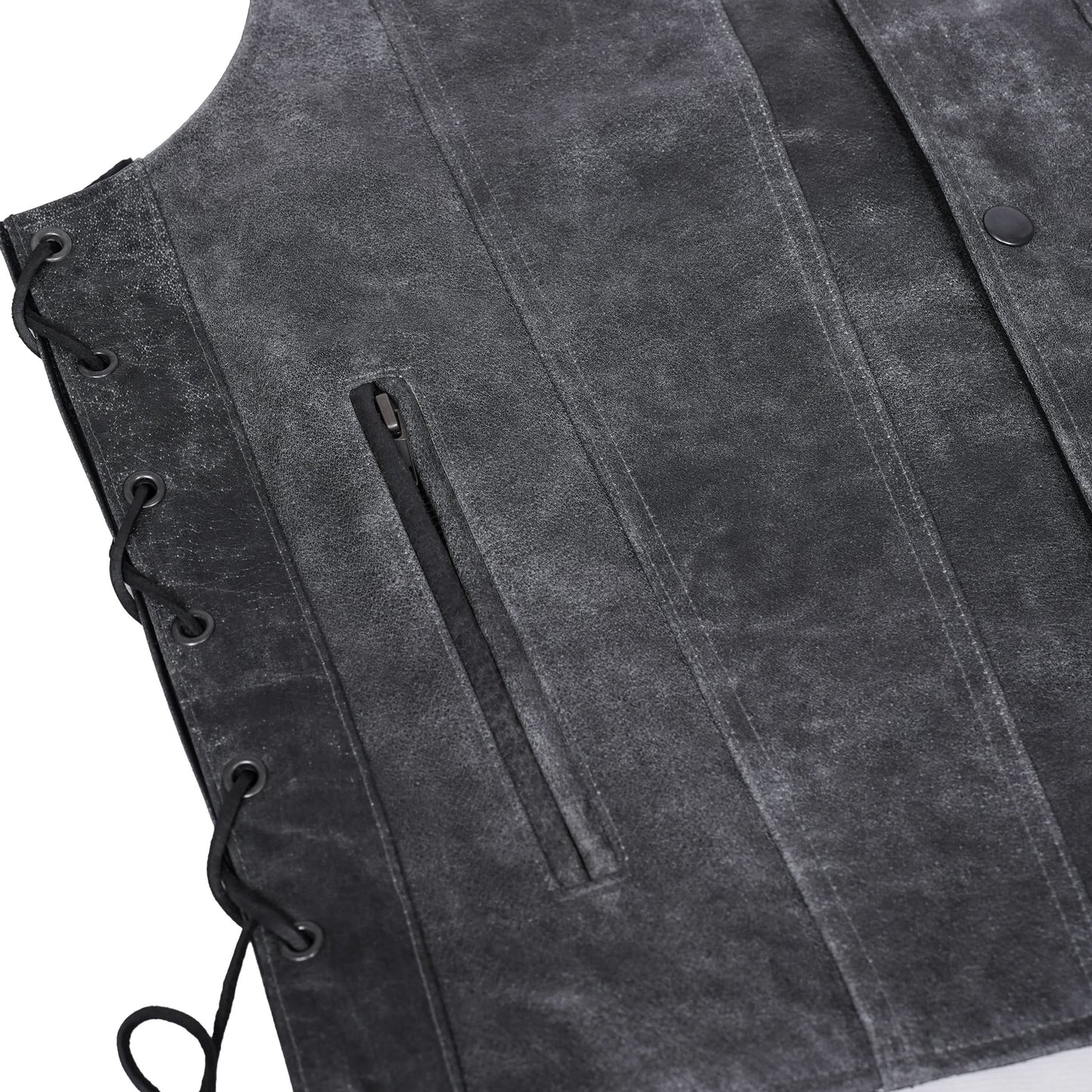 Men's Western Style Gray leather with Single Back Panel