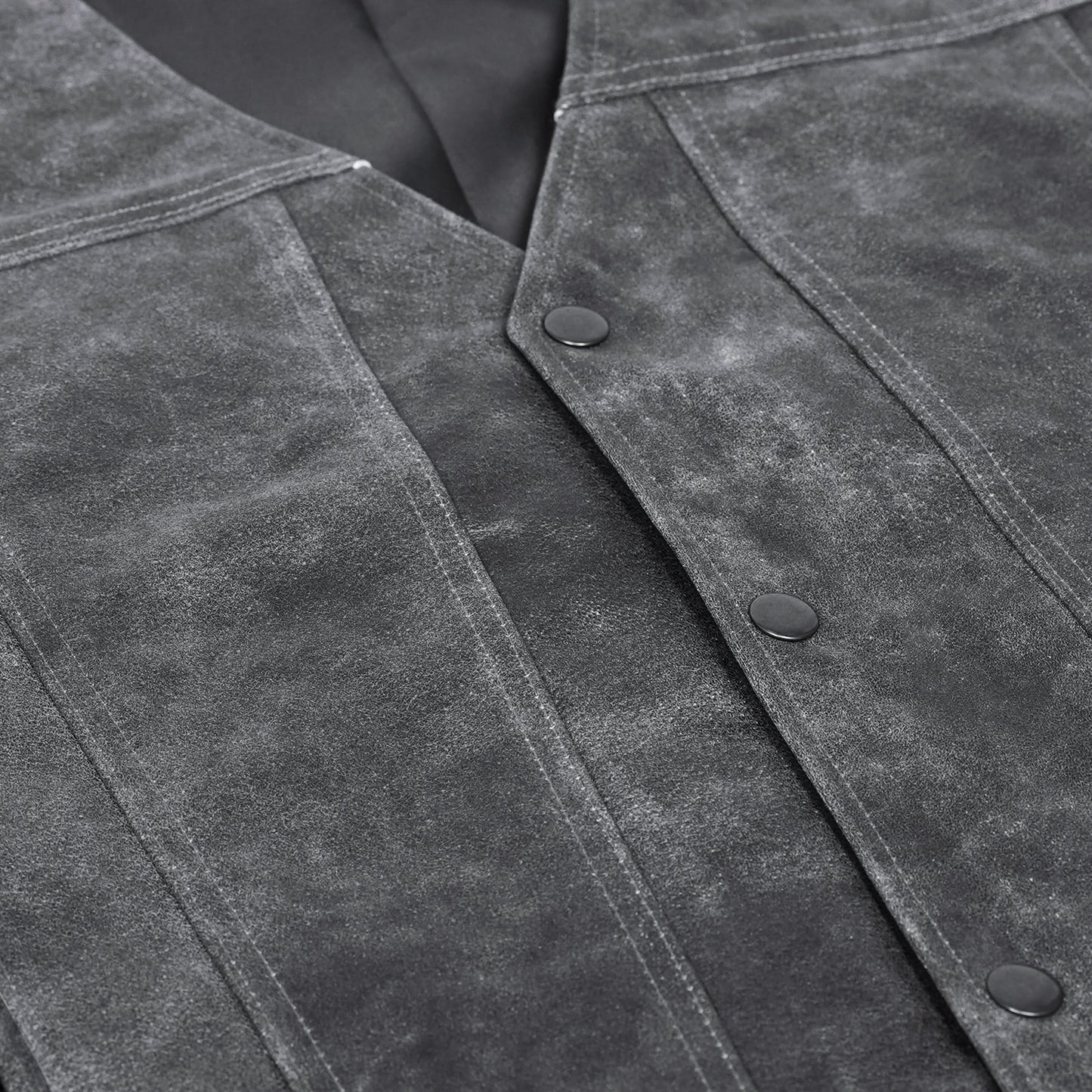 Men's Western Style Gray leather with Single Back Panel