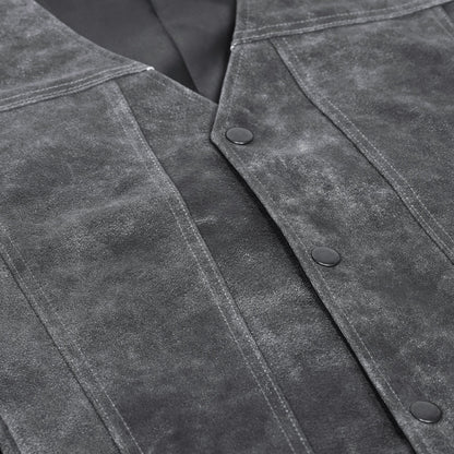 Men's Western Style Gray leather with Single Back Panel