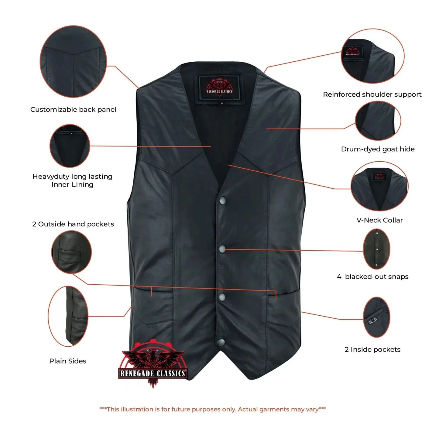 Men's Traditional, Classic Western Style in Light Weight Black Leather