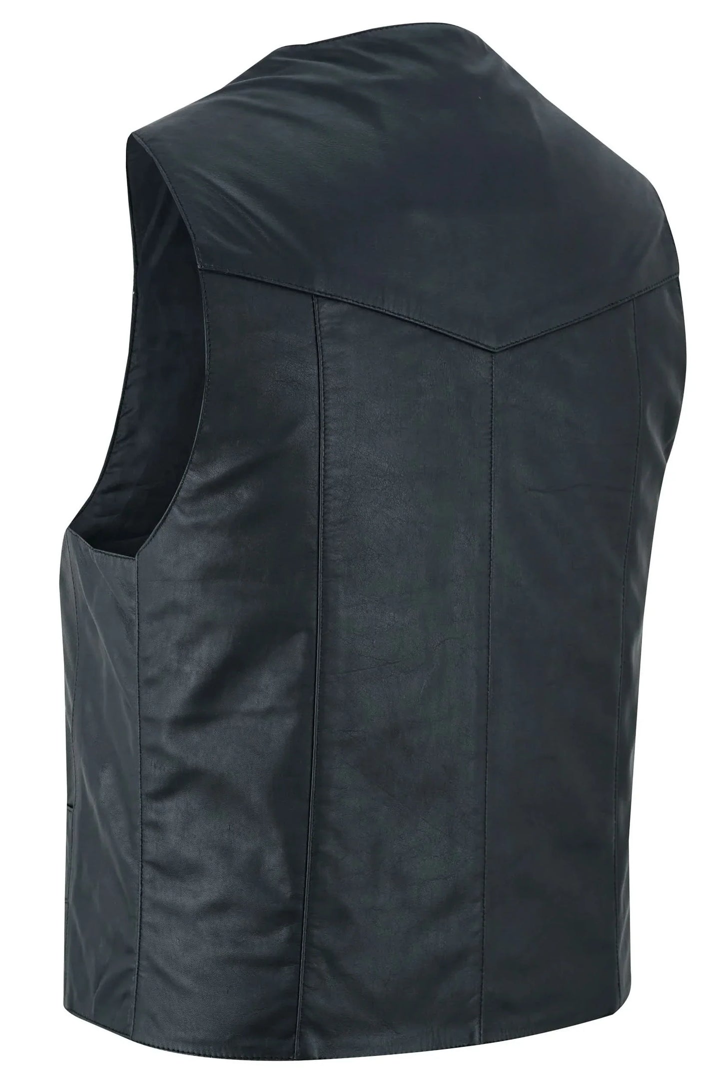 Men's Traditional, Classic Western Style in Light Weight Black Leather