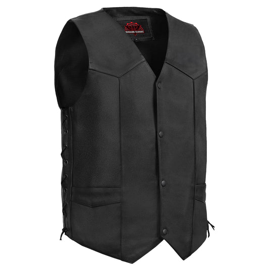 Men's "Gold" Traditional Western Vest - Black