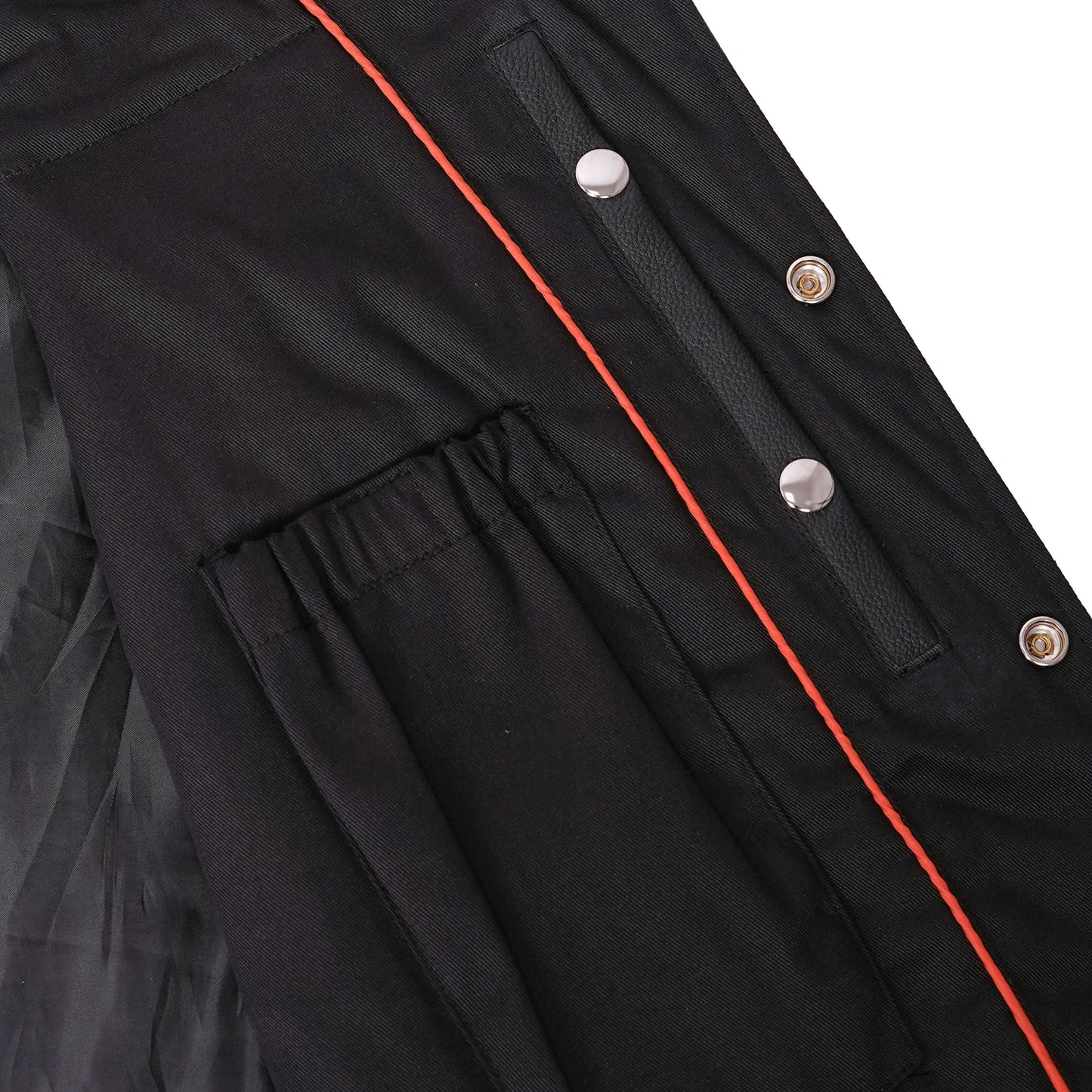 Men's Western Style "Buffalo Nickel" Black Leather Vest - Back & Satin Liner