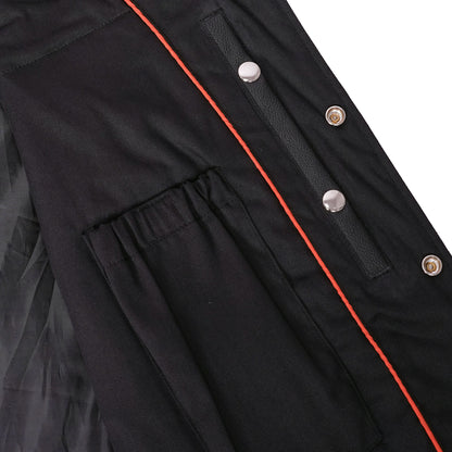 Men's Western Style "Buffalo Nickel" Black Leather Vest - Back & Satin Liner