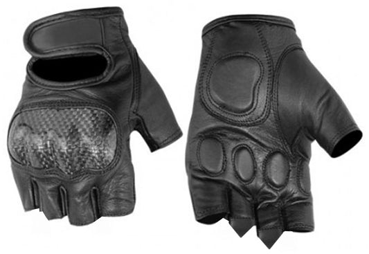 Men's Leather Fingerless Gloves "ForceGuard"