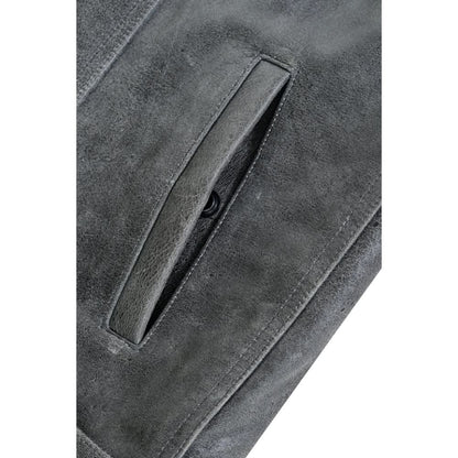 Men's Club Style in Distressed Gray Cowhide Leather