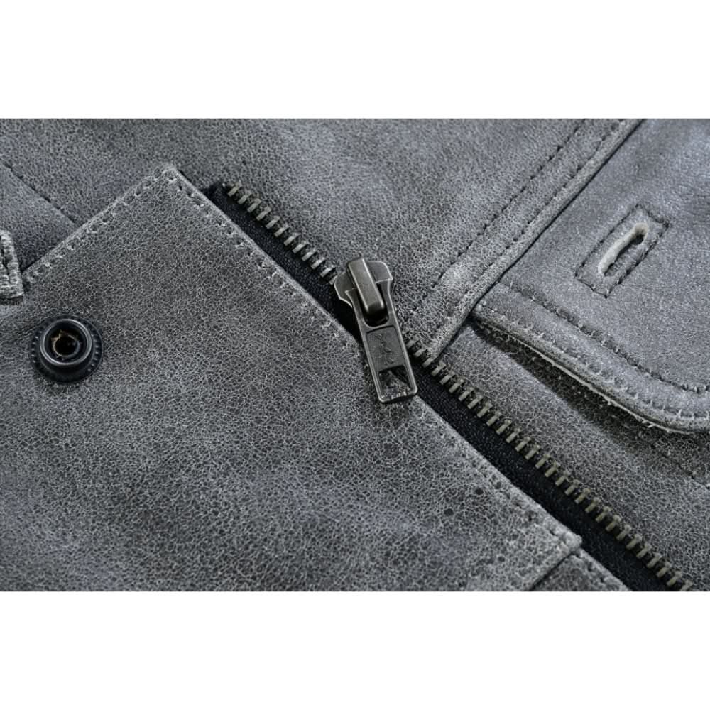 Men's Club Style in Distressed Gray Cowhide Leather
