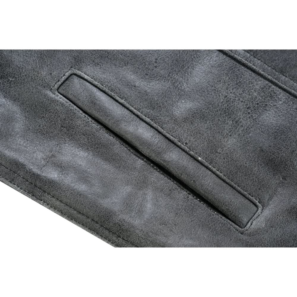 Men's Club Style in Distressed Gray Cowhide Leather