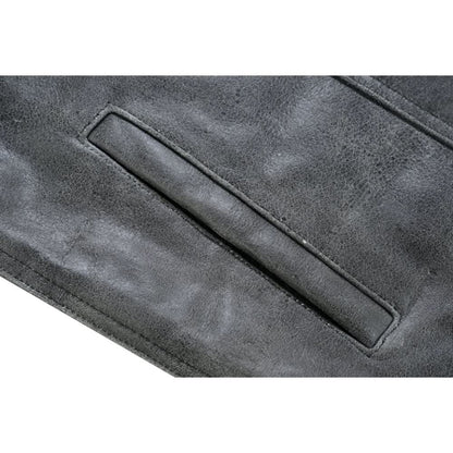 Men's Club Style in Distressed Gray Cowhide Leather