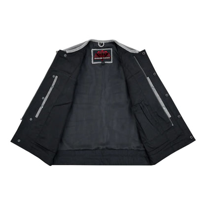 Men's Club Style in Distressed Gray Cowhide Leather
