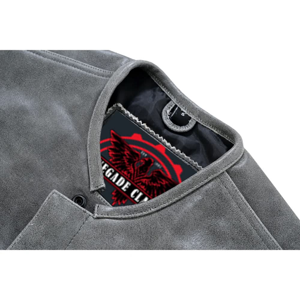 Men's Club Style in Distressed Gray Cowhide Leather