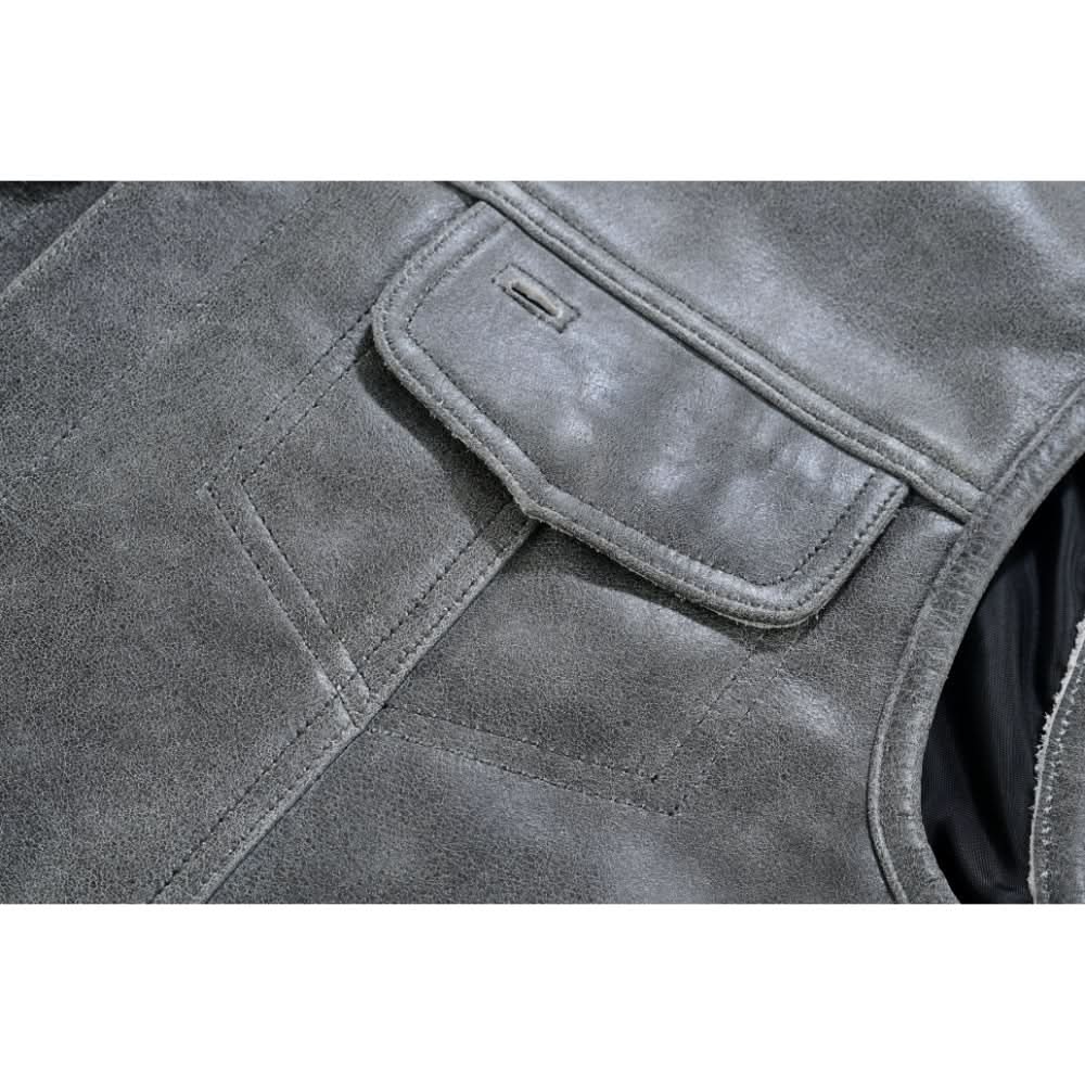 Men's Club Style in Distressed Gray Cowhide Leather