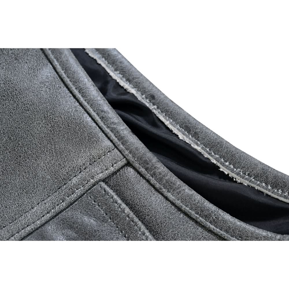 Men's Club Style in Distressed Gray Cowhide Leather