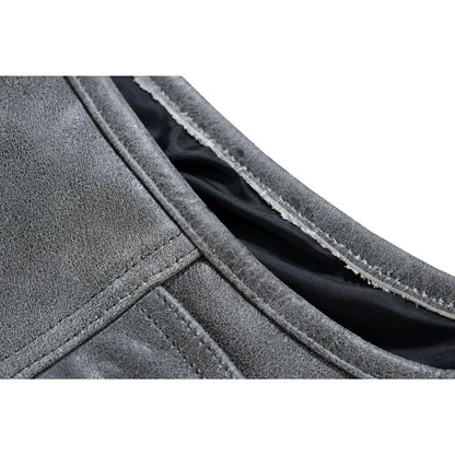 Men's Club Style in Distressed Gray Cowhide Leather